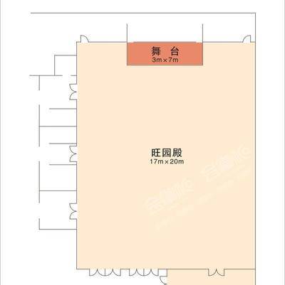 西安曲江惠宾苑宾馆旺园殿场地尺寸图7